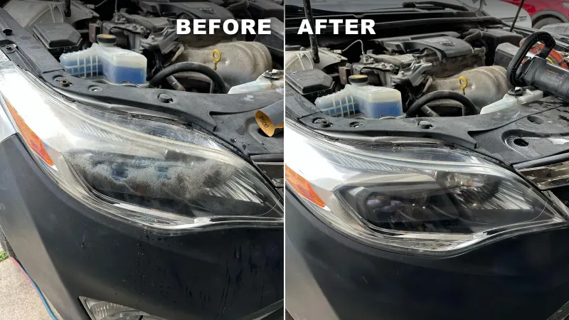 Before and after toyota · headlights detailing at Northside Auto Spa in Boulder